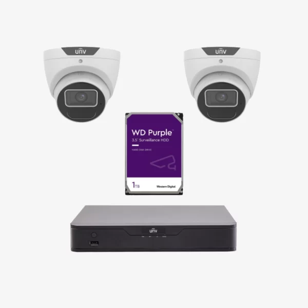 Uniview CCTV 2x Camera Kit (4-Channel)